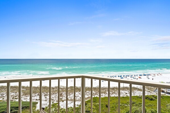 Beautiful views from balcony with a comfy patio set for 4.