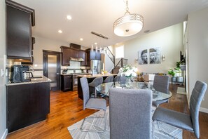 Natural light from the homes patio floods the kitchen all day long.