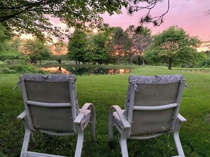 Enjoying sunsets over the pond