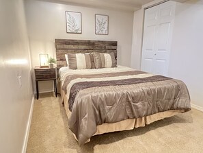 Basement queen bed