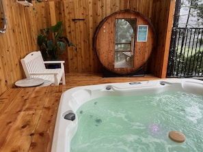 Come dip yourself into our new hot tub then sit in the sauna, then swim (repeat)