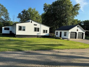 Parking available in front of garage.