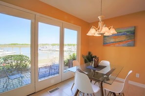 Bohicket Marina Condo is a spacious, one bedroom condo with gorgeous water views of the Bohicket Marina.