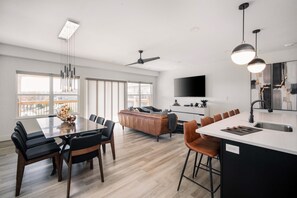 Open and Spacious Kitchen, Dining, and Living Room