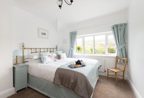 Apple Blossom, near Bridport: Bedroom two with wonderful views of Langdon Wood