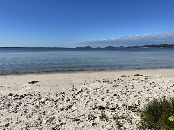 Views of soldiers point beach directly at the end of of the unit complex 