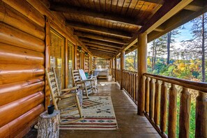 Rear porch with a mountain view of the Smokies!