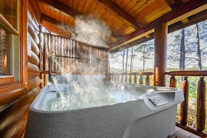 Relax in the 4 person HOT TUB!