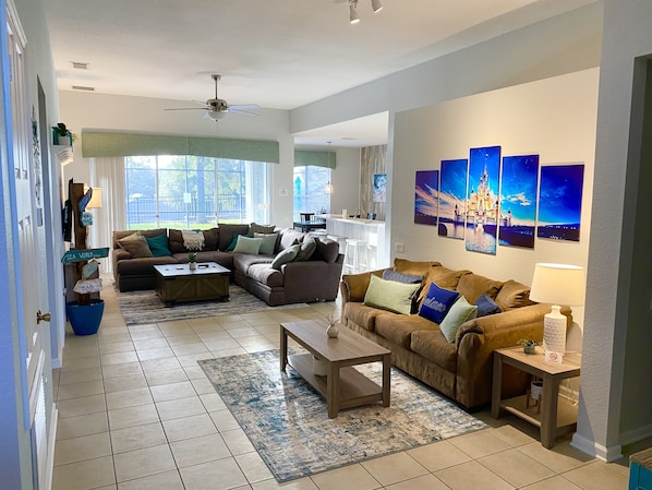 Open Concept, Den and kitchen are one great room with lots of seating.  