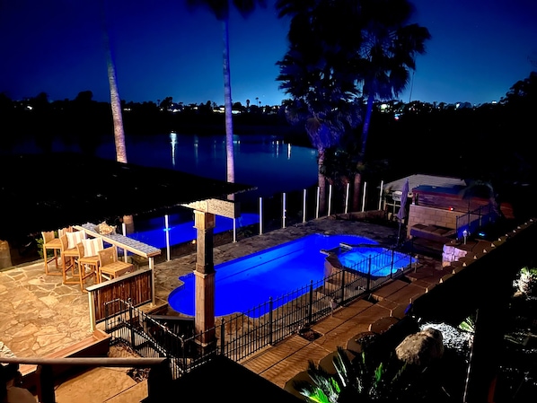 Enjoy a Dip in the Hot Tub While Enjoying the Evening Glow