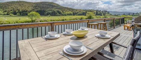 Outdoor Seating at Nestucca River with cutlery
