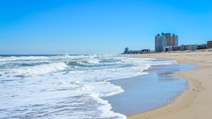 Beach is just steps away in this ocean front building