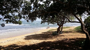 Beautiful beach just steps away from the lanai!