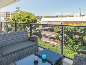 Sky, Building, Property, Plant, Couch, Tree, Interior Design, Shade, Table, Architecture