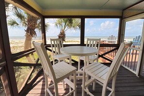 Views of the Gulf from the private screen porch off the guest room.