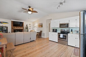 The spaciousness of this home is enhanced by the open floor plan.