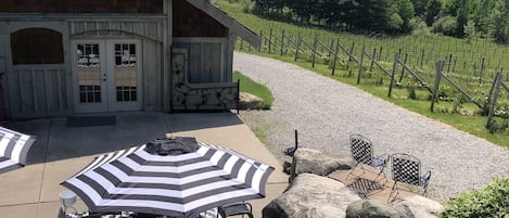 Private patio for The Tasting Room as seen from Master Suite 
