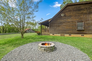 Toast s'mores at your private firepit located next to a hayfield.  