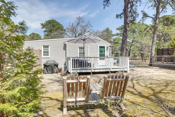 Wellfleet Vacation Rental | 2BR | 1BA | 500 Sq Ft | 3 Steps to Access