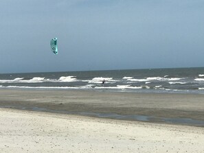 kitesurfing on a windy day