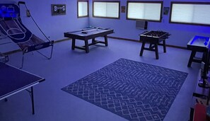 Huge game room with pool table, ping pong and more!