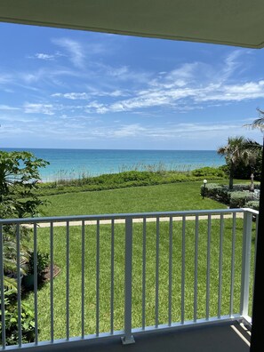 Balcony view….overlooks ocean & heated pool