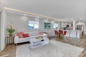 Living room and kitchen view.