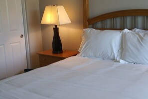 Large closet and stylish decor in the second bedroom (upstairs)