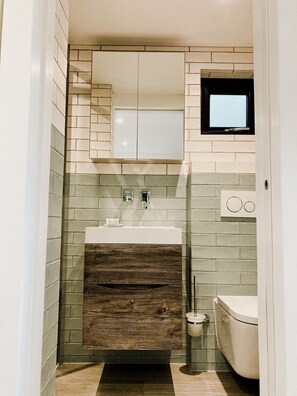 Shower room sink and cabinet (with lots of storage)