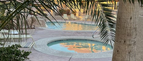 Relax by the jacuzzi or take a dip in the heated pool