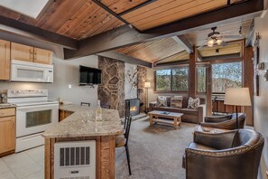 Kitchen with bar seating