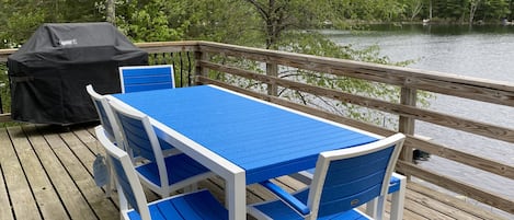 Grill out on the deck off the living room and kitchen area