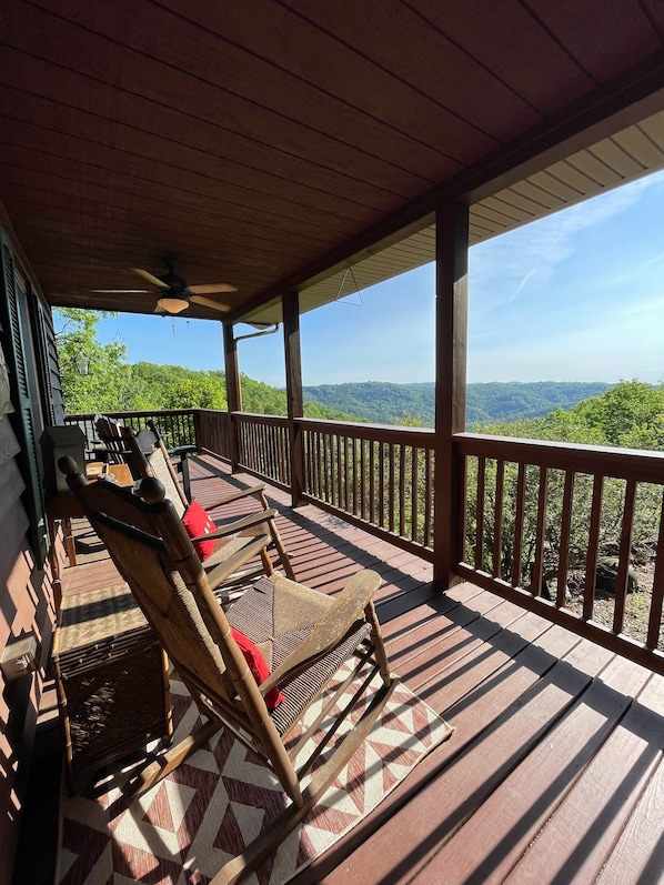 Back wrap around porch facing east for sunrise.