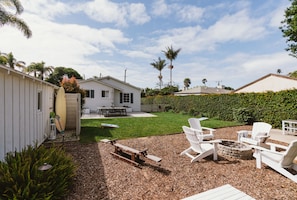 Large backyard for family fun and games or just sit by the fire and chill.