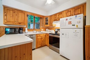 Fully equipped kitchen with basic cookware for your favorite meals.