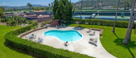 Pool is accessible to guests and complimentary pool towels are provided.