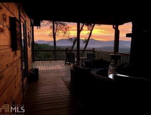Serene mountain sunrise