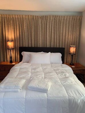 A shot of bedroom #2 with a queen bed