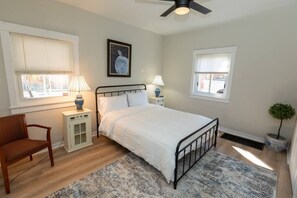 Bedroom #1 on first floor, there are no steps from the rear door to this bedroom, and there is also a full bathroom on this level. 