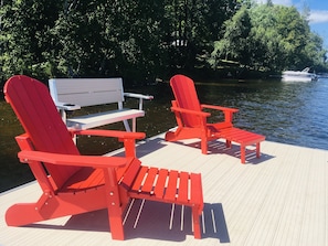 Lounge chairs on dock