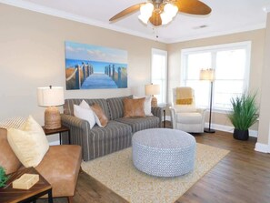 Second family room upstairs with access to top deck