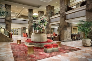 Stylish lobby with 24/7 front desk available