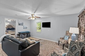 Living room and dining room combo.