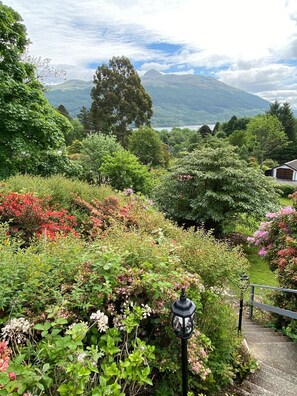 Front garden and view to Ben Lomond and Loch Lomond