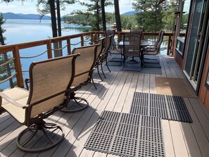 Back deck overlooking lake