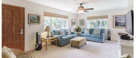 Living room with yard and ocean views! 