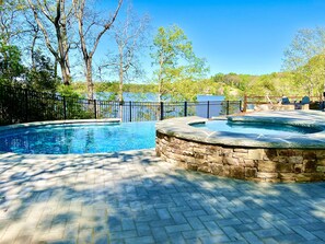 Brand new infinity edge pool and hot tub