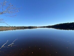 Late season shore view of Third Lake. Typically there are more lilly pads