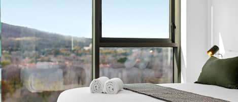 Bedroom with stunning view of Glebe Park Mount Ainslie and Australian War Memorial