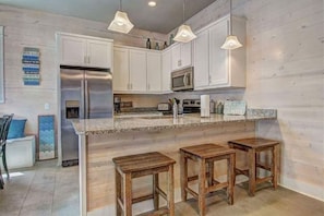 Extra seating at the breakfast nook